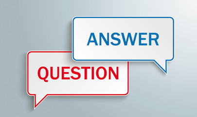 Wall Mural - 2 speech bubbles question answer header