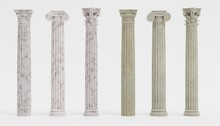 Realistic 3d Render Of Columns (Doric, Ionic And Corinthian)