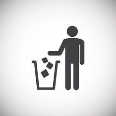 Poster - Garbage related icon on background for graphic and web design. Simple illustration. Internet concept symbol for website button or mobile app.