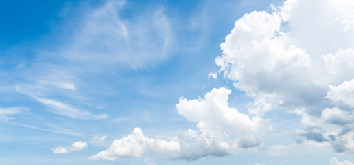 Wall Mural - clear blue sky with white cloud background. clearing day and good weather in the morning.
