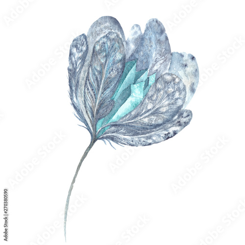 Fotografia Watercolor Boho Romantic Tender indigo Design Element