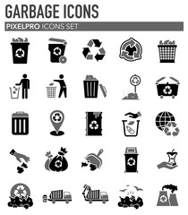 Poster - Garbage related icons set on background for graphic and web design. Simple illustration. Internet concept symbol for website button or mobile app.