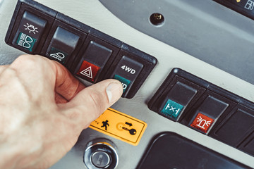 Canvas Print - the buttons on the industrial equipments