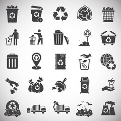 Poster - Garbage related icons set on background for graphic and web design. Simple illustration. Internet concept symbol for website button or mobile app.