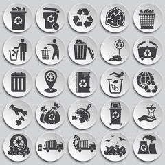 Poster - Garbage related icons set on background for graphic and web design. Simple illustration. Internet concept symbol for website button or mobile app.