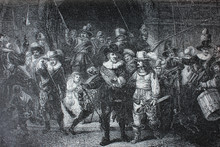 The Night Patrol By Rembrandt In The Vintage Book Rembrandt By A. Kalinina, St. Petersburg, 1894