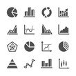 business graph and charts icons set