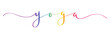 YOGA rainbow brush calligraphy banner