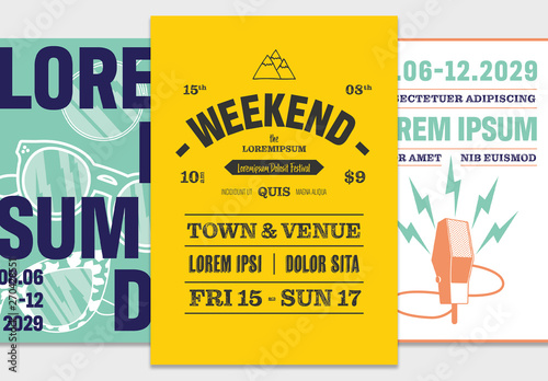 Outdoor Event Poster Set Kop Den Har Stockmallen Och Hitta