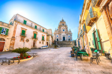 The Baroque Saint George Cathedral Of Modica And Duomo Square In Ragusa