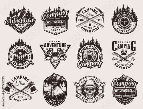 Vintage summer camping prints
