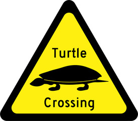 Sticker - Warning sign with turtles on road