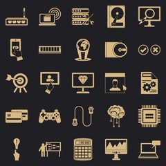 Poster - Site icons set. Simple set of 25 site vector icons for web for any design