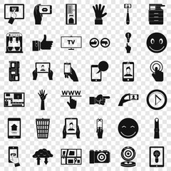 Poster - Gadget icons set. Simple style of 36 gadget vector icons for web for any design