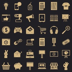 Poster - Computer marketing icons set. Simple style of 36 computer marketing vector icons for web for any design