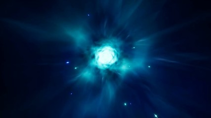 Wall Mural - a seamless loop of interstellar travel through a blue wormhole filled with shiny stars. abstract war