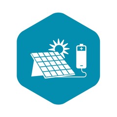 Poster - Solar panel battery icon. Simple illustration of solar panel battery vector icon for web design isolated on white background