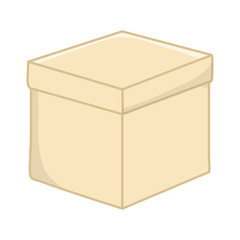 Sticker - closed box icon vector illustration