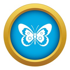 Wall Mural - Butterfly icon blue vector isolated on white background for any design