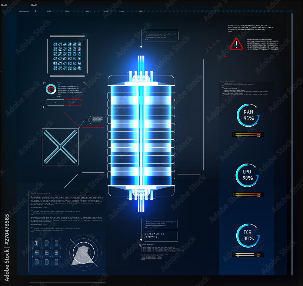 Interface Engine Visual Futuristic User Interface Hud And Infographic Elements. Abstract ...