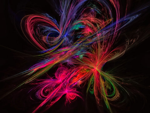 Computer generated abstract spiral fractal flame image .