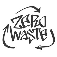 Zero Waste - Handwritten Vector Graffiti Style Lettering Words. Ecology Concept, Recycle, Reuse, Reduce Vegan Lifestyle, Waste Management