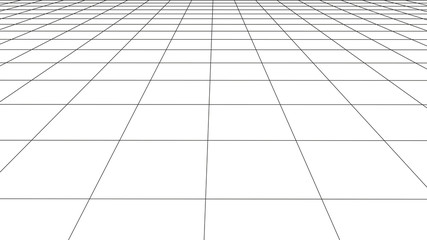 Poster - Vector perspective grid. Detailed lines on white background.