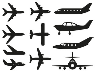 Wall Mural - plane different icons set. vector