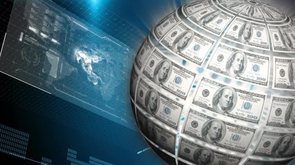 Poster - Globe made of money