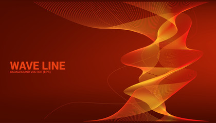 Aufkleber - Orange Sound wave line curve on red background. Element for theme technology futuristic vector