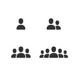 People vector icon set, member group , team collection, linear thin symbol, flat design for web, website, mobile app.