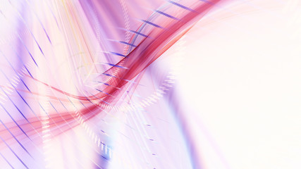 Poster - Abstract generative art background. 3d illustration. Fractal graphics composition of dots, waves and rays of light. Science and digital technology concept.