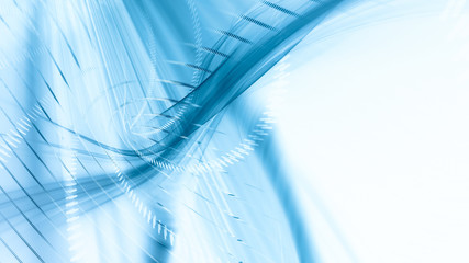 Poster - Abstract generative art background. 3d illustration. Fractal graphics composition of dots, waves and rays of light. Science and digital technology concept.