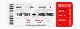 Fototapeta  - Realistic airline ticket design with passenger name. Vector illustration
