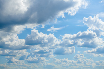 Bright sunny clouds, beautiful sky at day as background