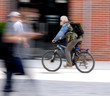 © vbaleha - Cyclist on the city roadway in motion blur