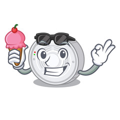 Poster - With ice cream smoke detector isolated with the mascot