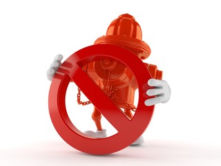 Canvas Print - Hydrant character with forbidden symbol