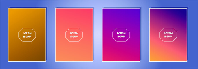 Aufkleber - Set of A4 Vector EPS 10 illustration Gradient Background Texture. Template for design, banner, flyer, business card, poster, wallpaper, brochure, smartphone screen, mobile app