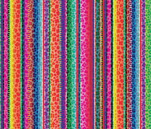 Colorful Seamless Mexican Style And Leopard Pattern, Serape Stripes Background