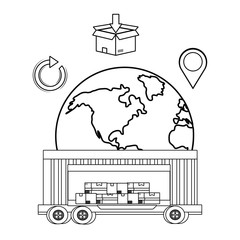 Wall Mural - delivery tracking service shipping logistic