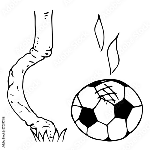 Soccer Ball Icon Vector Illustration Of A Soccer Ball Hit The Goal Of A Football Goal Hand Drawn Football Goalpost With Ball Stock Vector Adobe Stock