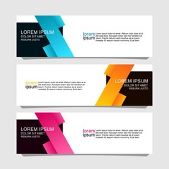 banner design with three choices of color variations,can be use for, landing page, website, mobile app, poster, flyer, coupon, gift card, smartphone template, web design