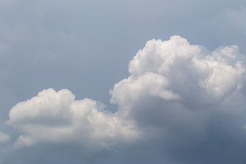 White fluffy clouds in the blue sky background.