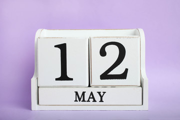 Canvas Print - Wooden calendar, Mother's Day.