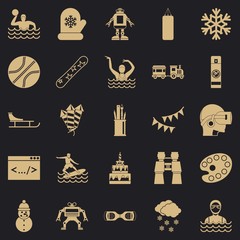 Poster - Teenage sport icons set. Simple set of 25 teenage sport vector icons for web for any design