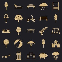 Poster - Big park icons set. Simple set of 25 big park vector icons for web for any design