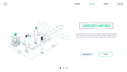 Aufkleber - Decision making - line design style isometric web banner