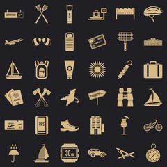 Poster - Destination icons set. Simple style of 36 destination vector icons for web for any design