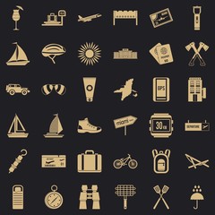 Poster - Travel icons set. Simple style of 36 travel vector icons for web for any design